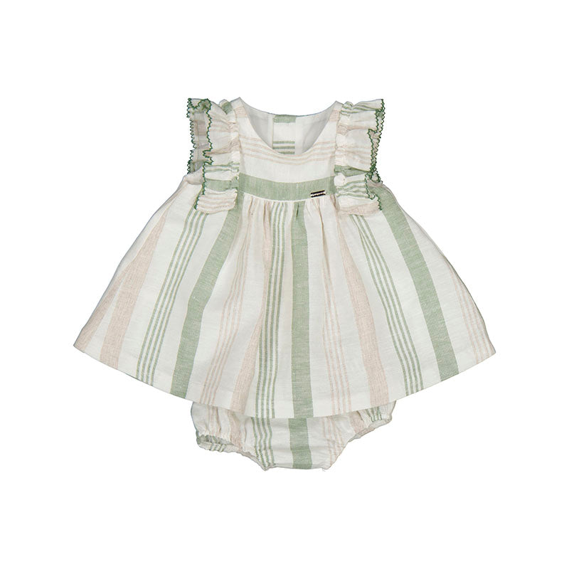 Stripes Linen Dress-Eucalyptus(S24-1829)