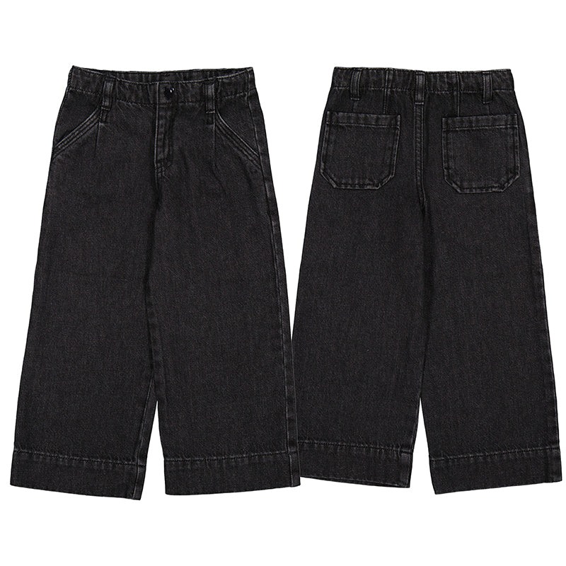 Wide Leg Denim Pant- Black W25-4578