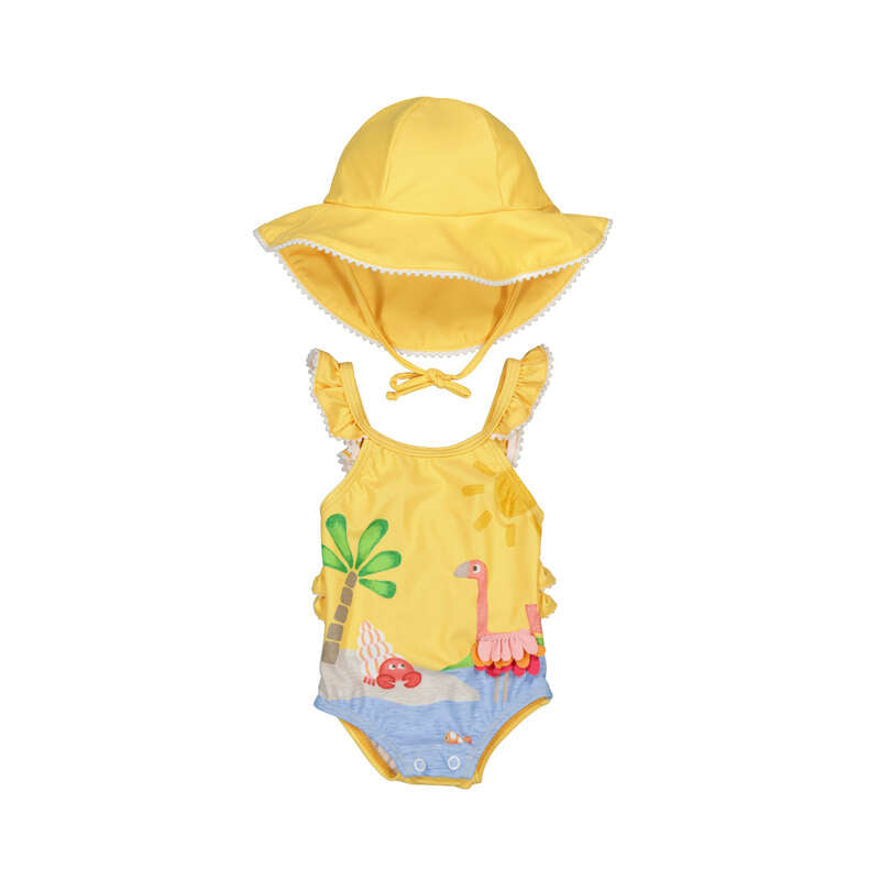 Mustard Bathing Suit w/Hat S26 1737