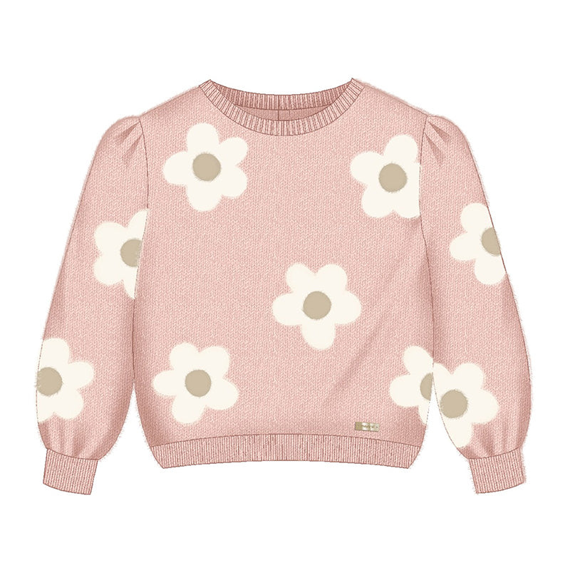 Jacquard Sweater baby girl- Rose/Flower W23-2310