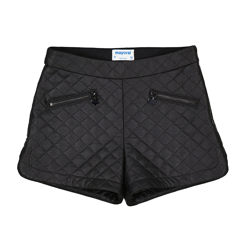 Quilted Shorts- Black W24-4218