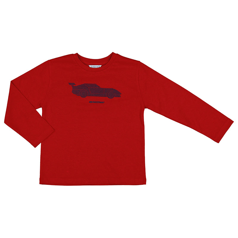 Long Sleeve T-shirt Red Car W23-4018
