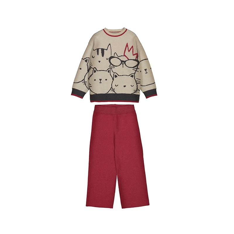 Knit Cat Set- Cherry W25 4583
