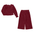 Velvet Pant Set- Cherry W24-4550