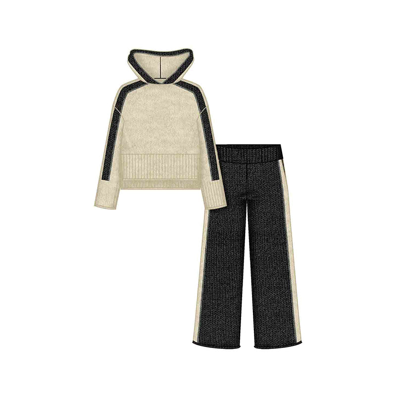 Knit Hood Pant Set- Black W25 7585
