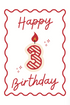 Happy Birthday card with number 3 candle on a white background
