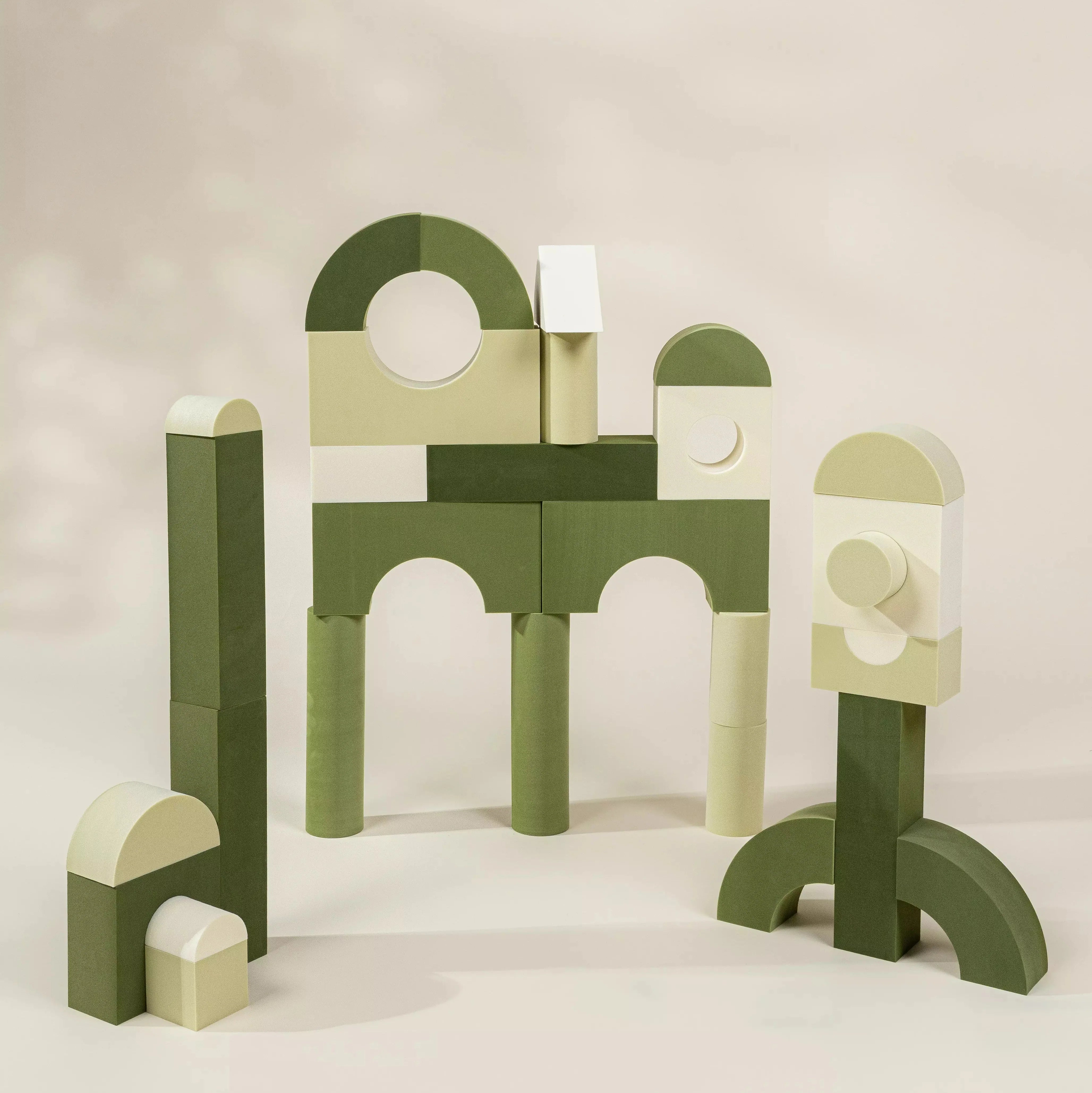 Coco Village EVA Foam Building Blocks Set - Medium (52pcs) GREEN COMBO