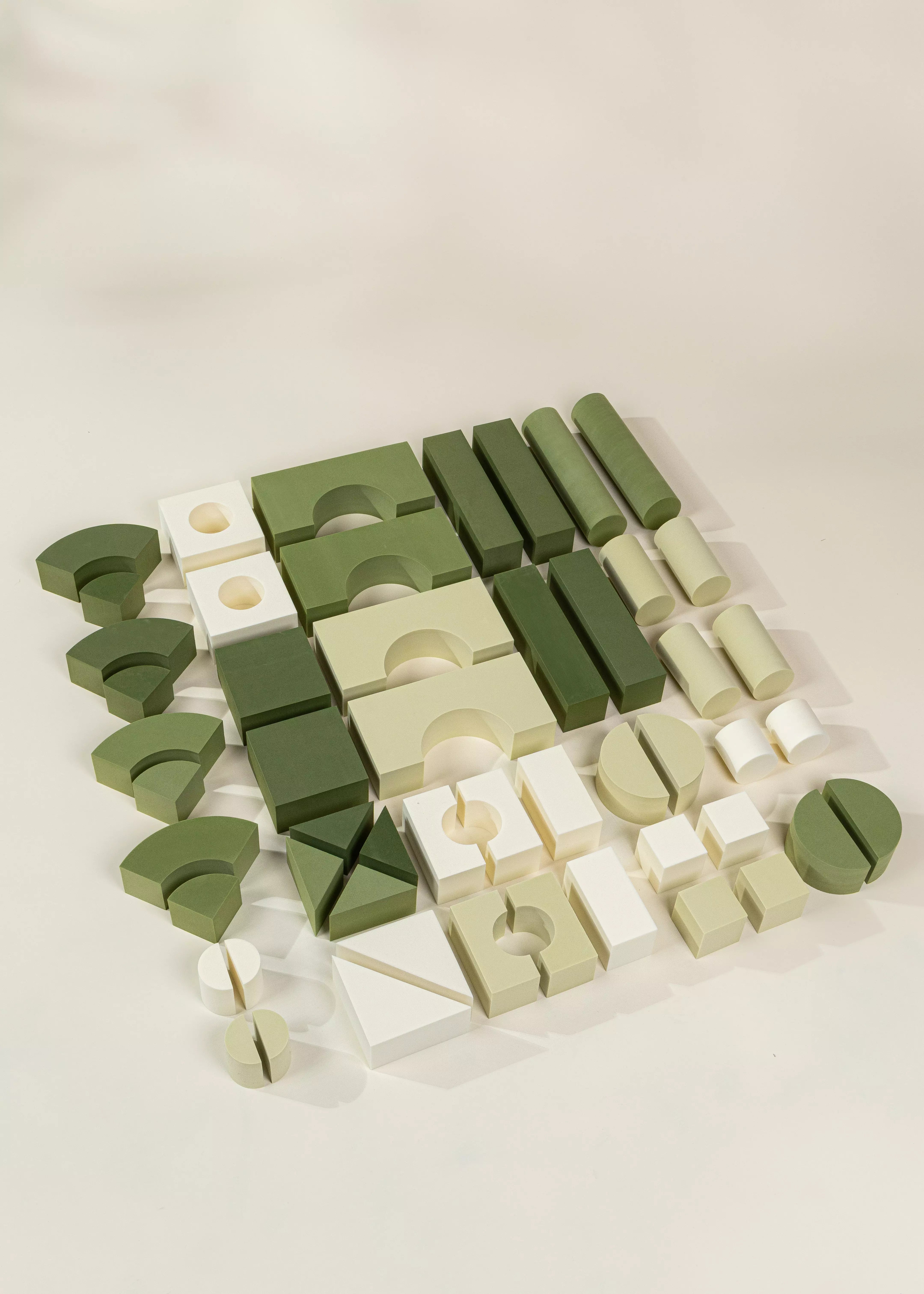 Coco Village EVA Foam Building Blocks Set - Medium (52pcs) GREEN COMBO
