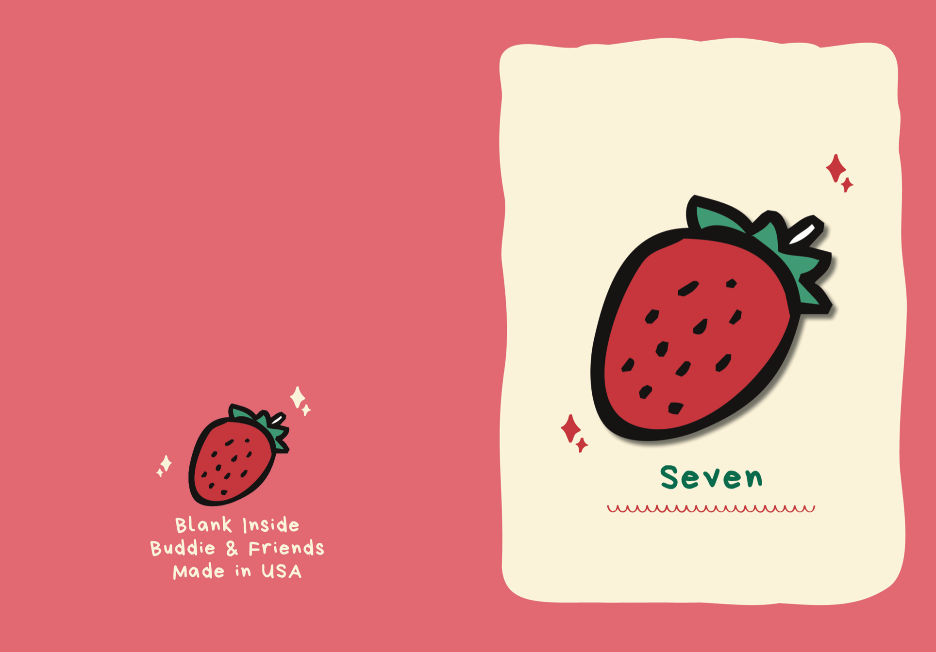 7 Strawberry Birthday Card