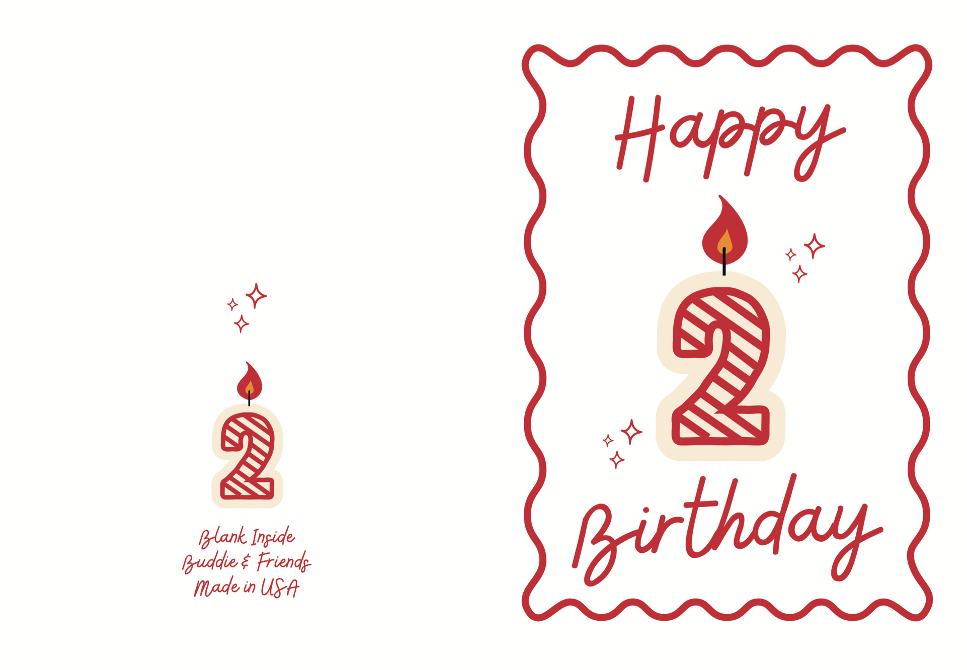 2 Candle Birthday Card
