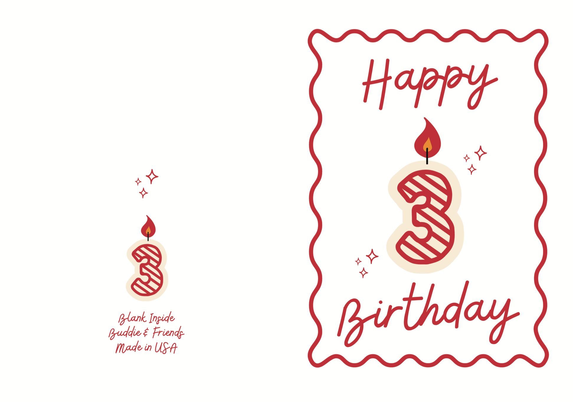 3 Candle Birthday Card
