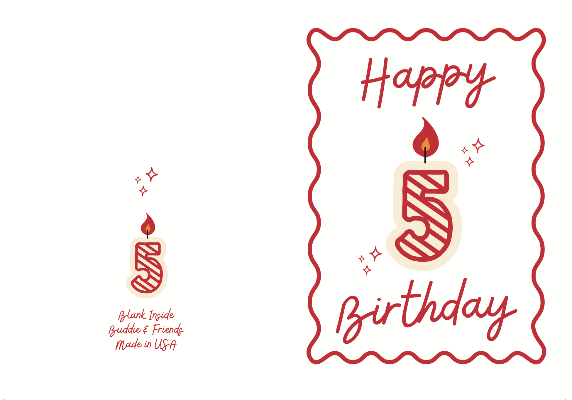5 Candle Birthday Card