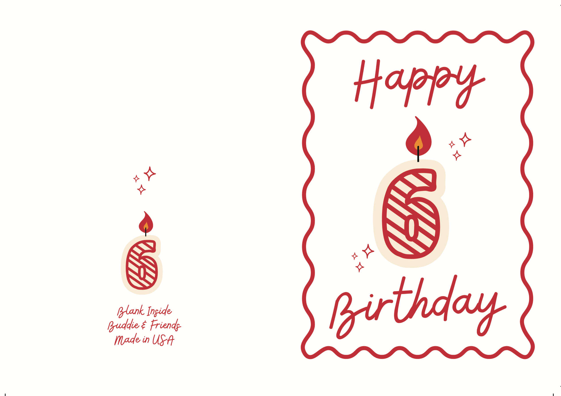 6 Candle Birthday Card