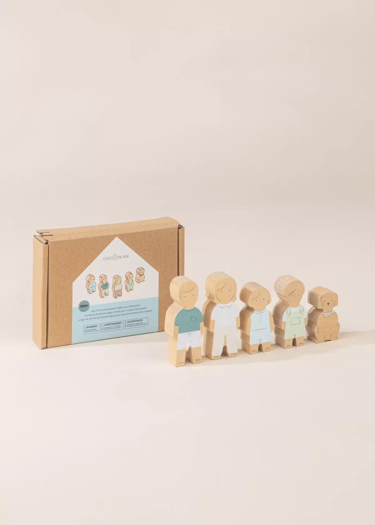 Coco Village Set of 5 Family Wooden Doll House Characters