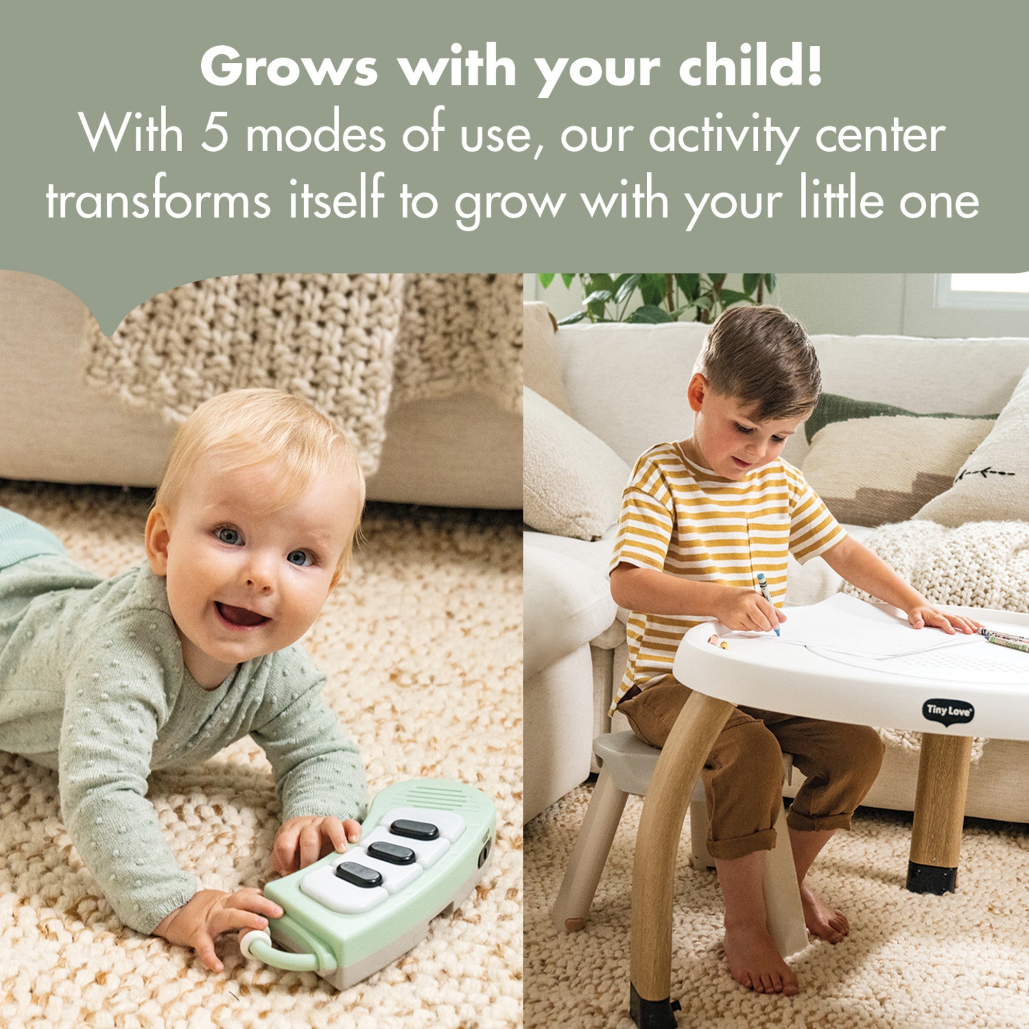 Tiny Love 5-in-1 Black & White Stationary Activity Center