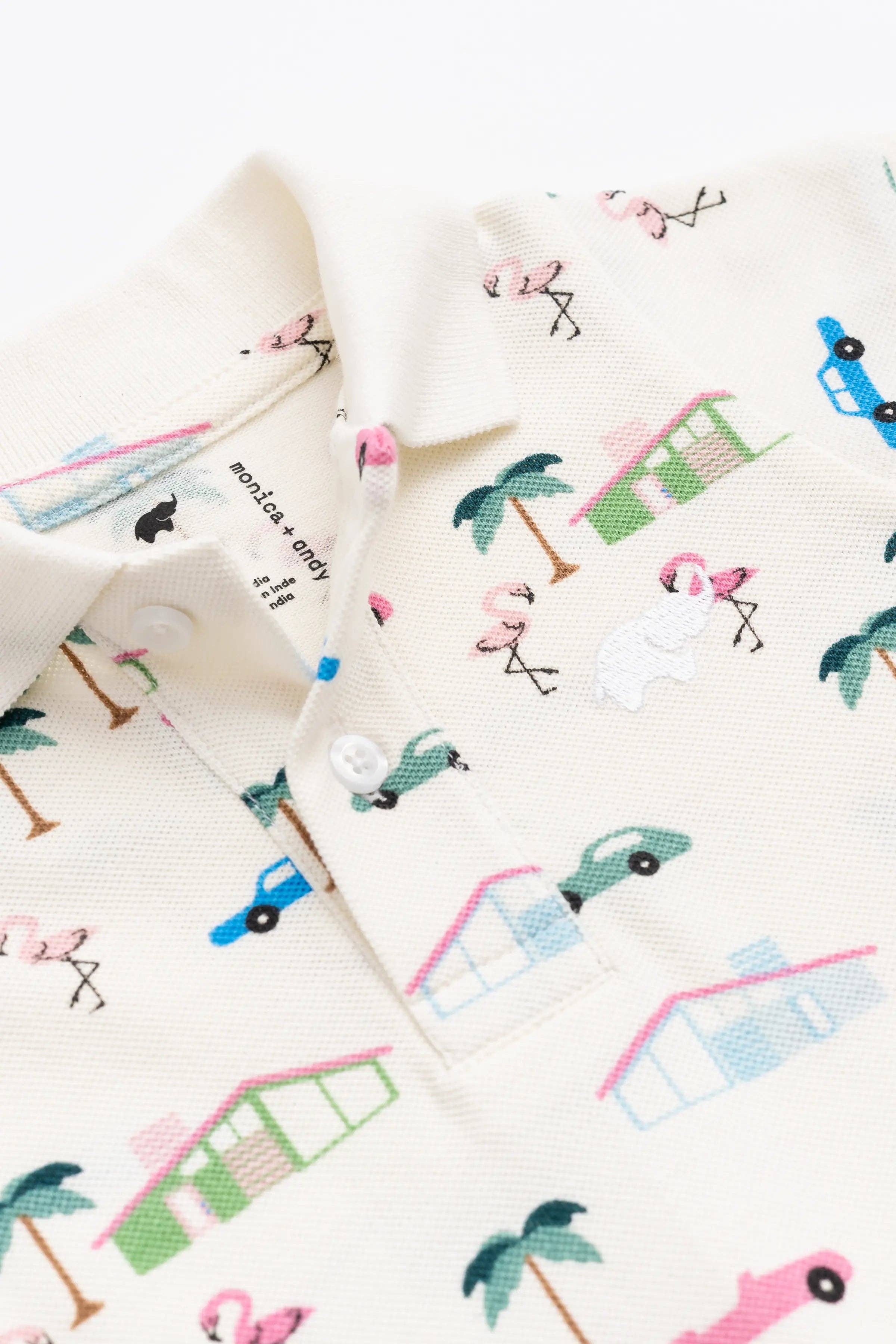Organic Short Sleeve Polo_Retro Palm Springs
