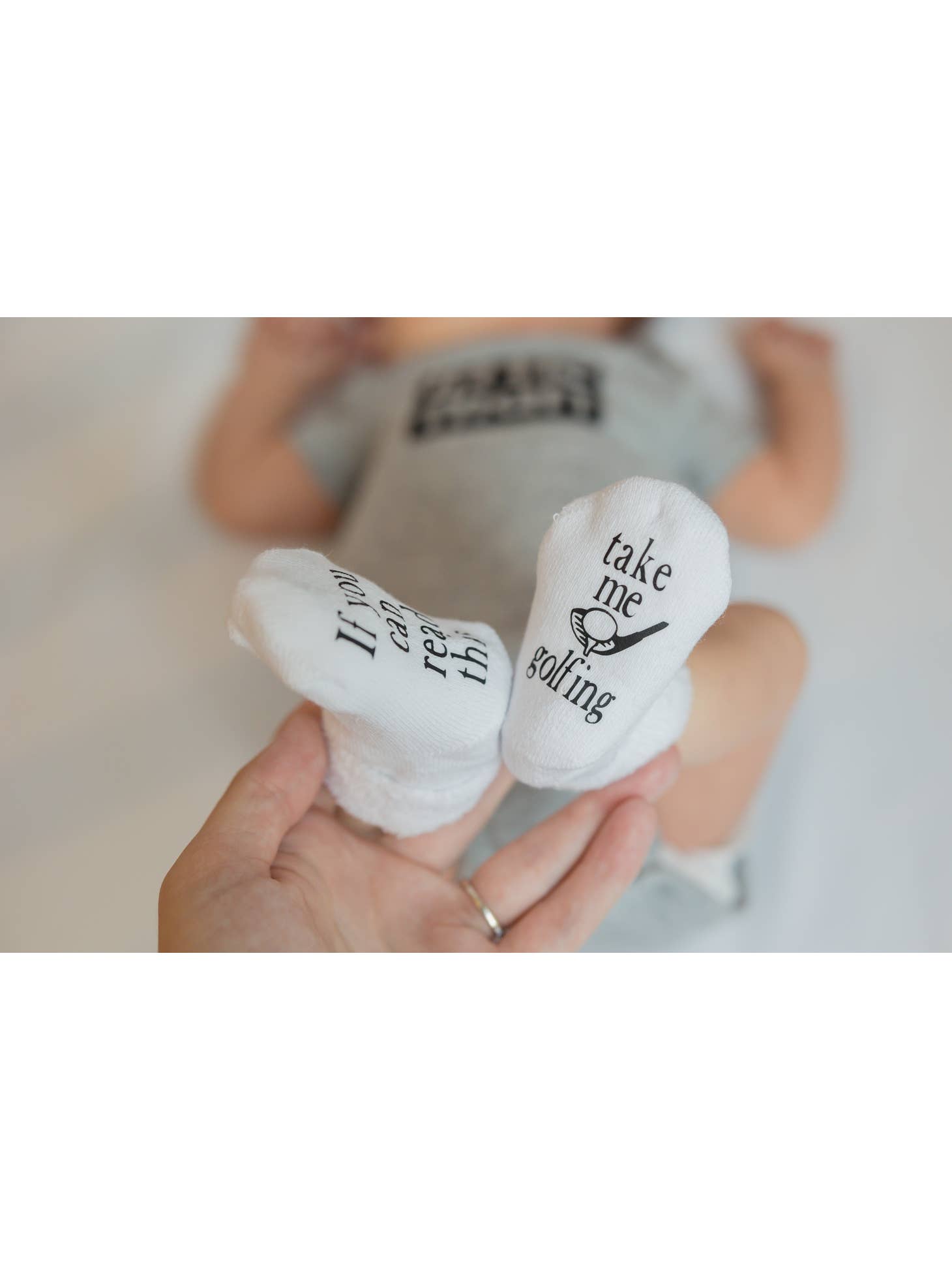 Baby Socks - If you can read this, Take me golfing