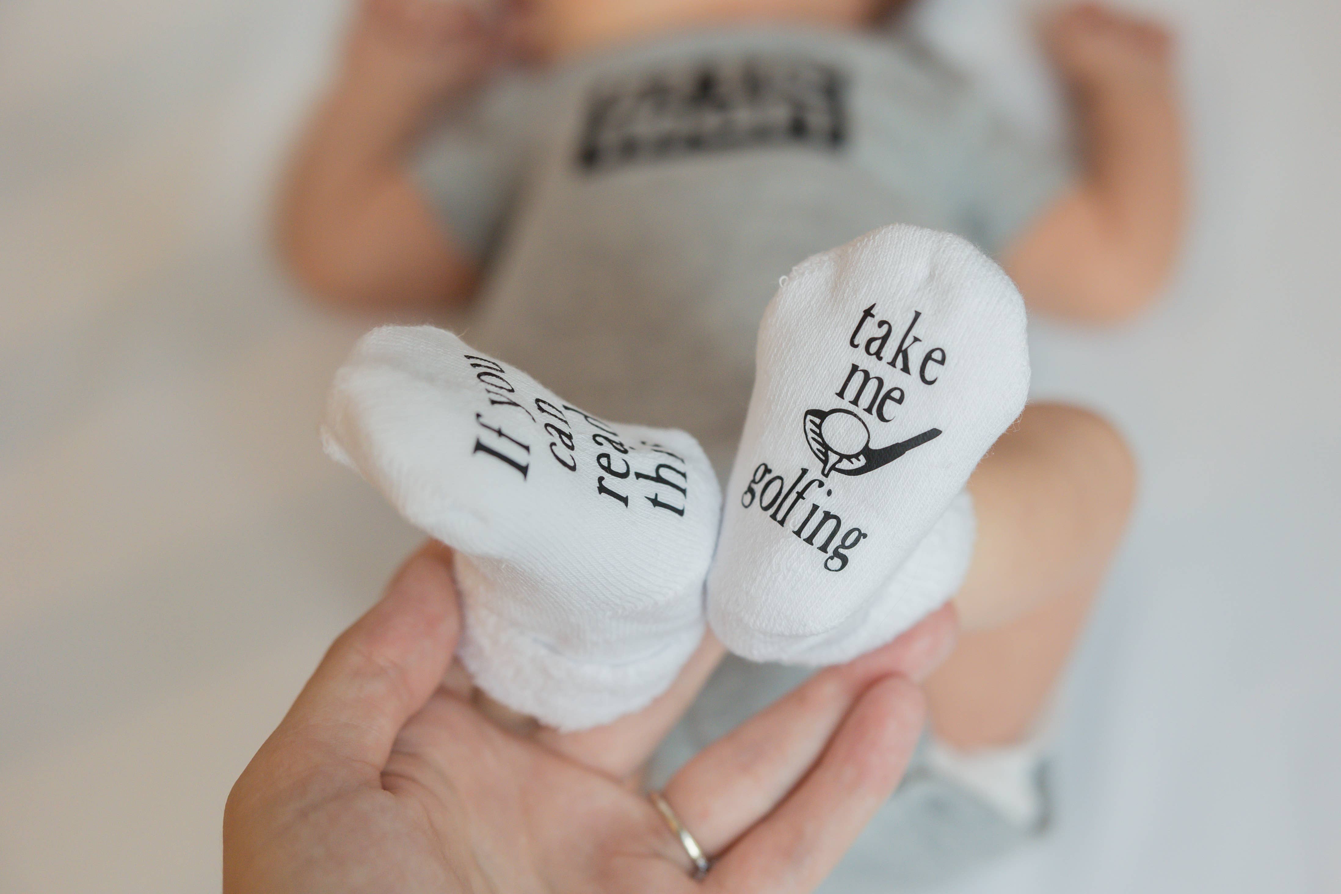 Dorothy’s Reason - Golf Items, Take Me Golfing Baby Socks, Boy Items, Dad Gifts: 6-18 mo