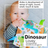 Baby Jack and Company - Dinosaur Learning Lovey Crinkle Tag Sensory Toy 8"x8"