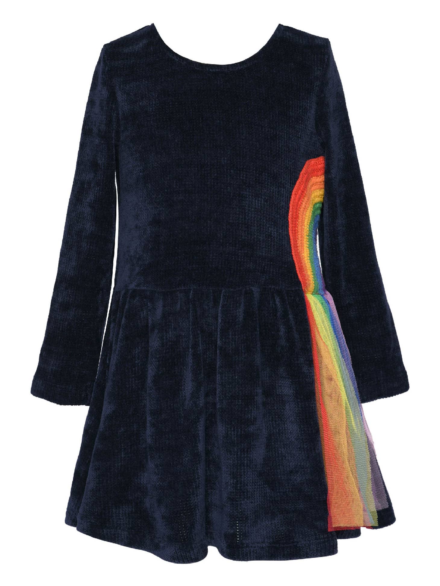 L/S Sweater Dress w/ Rainbow Trim Detail