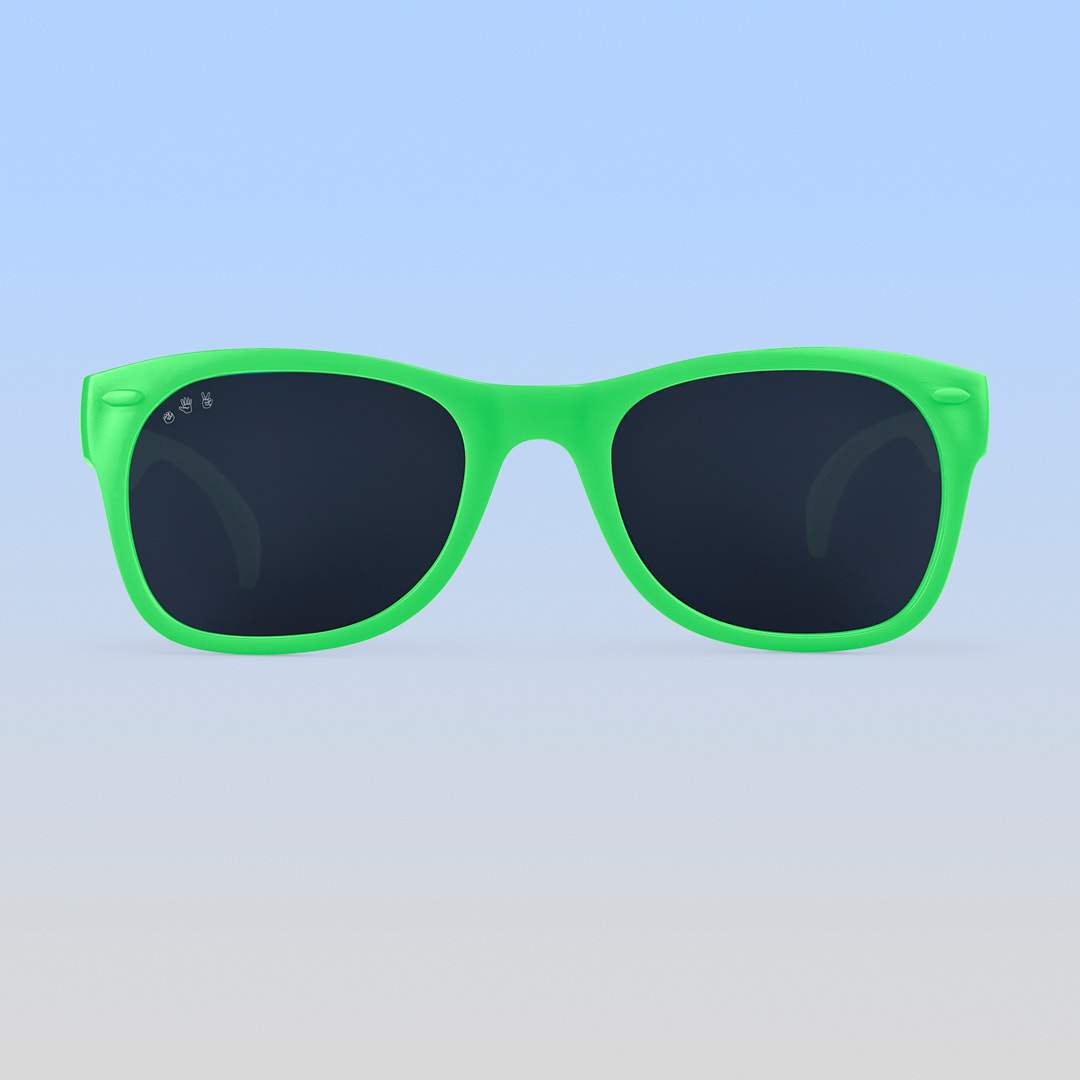 Roshambo Eyewear - Bright Green Sunglasses: Toddler (Ages 2-4) / Chrome Polarized Lens