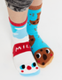 Milk & Cookies Non-Slip Mismatched Socks for Kids: KIDS SMALL