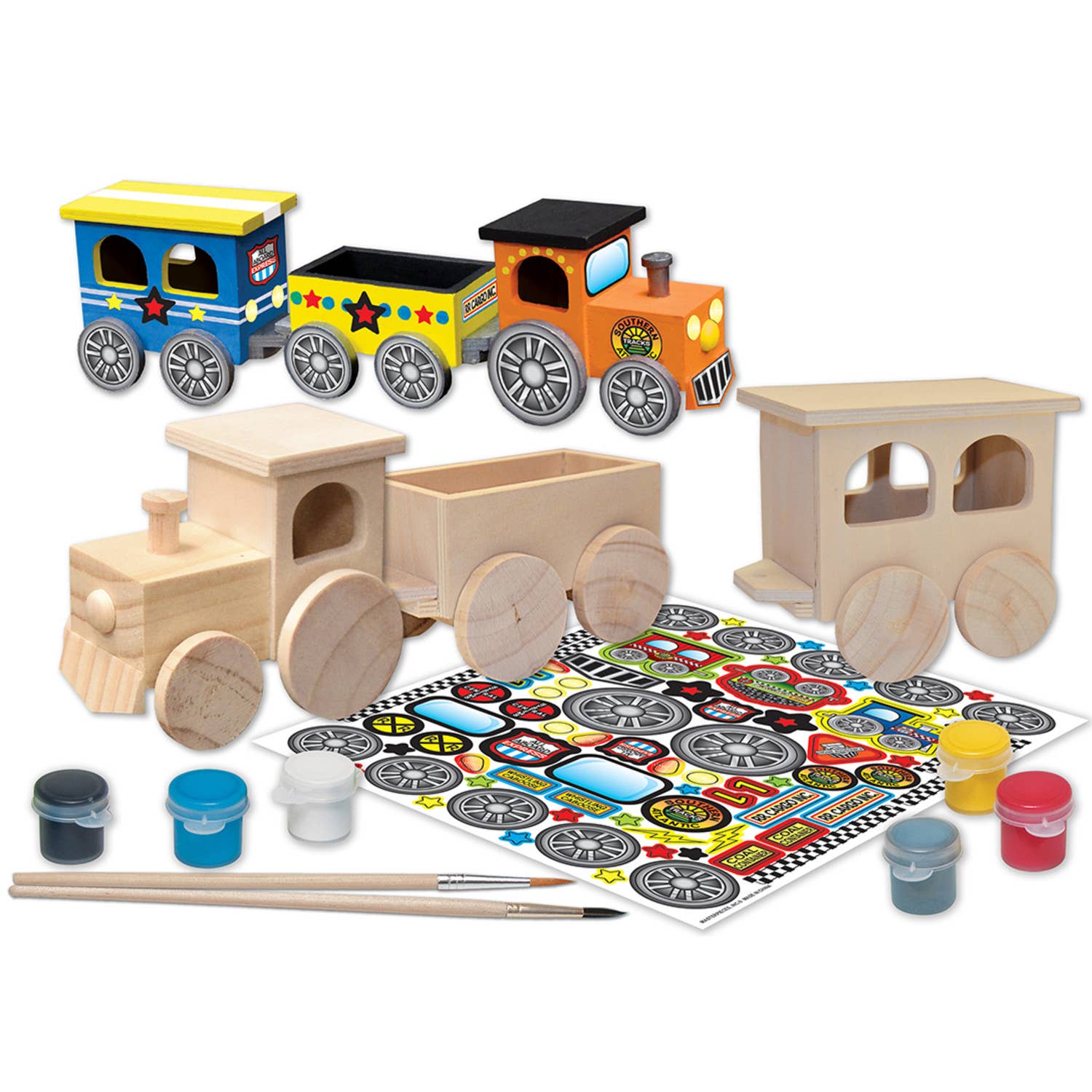 Toy Train Wood Paint Set