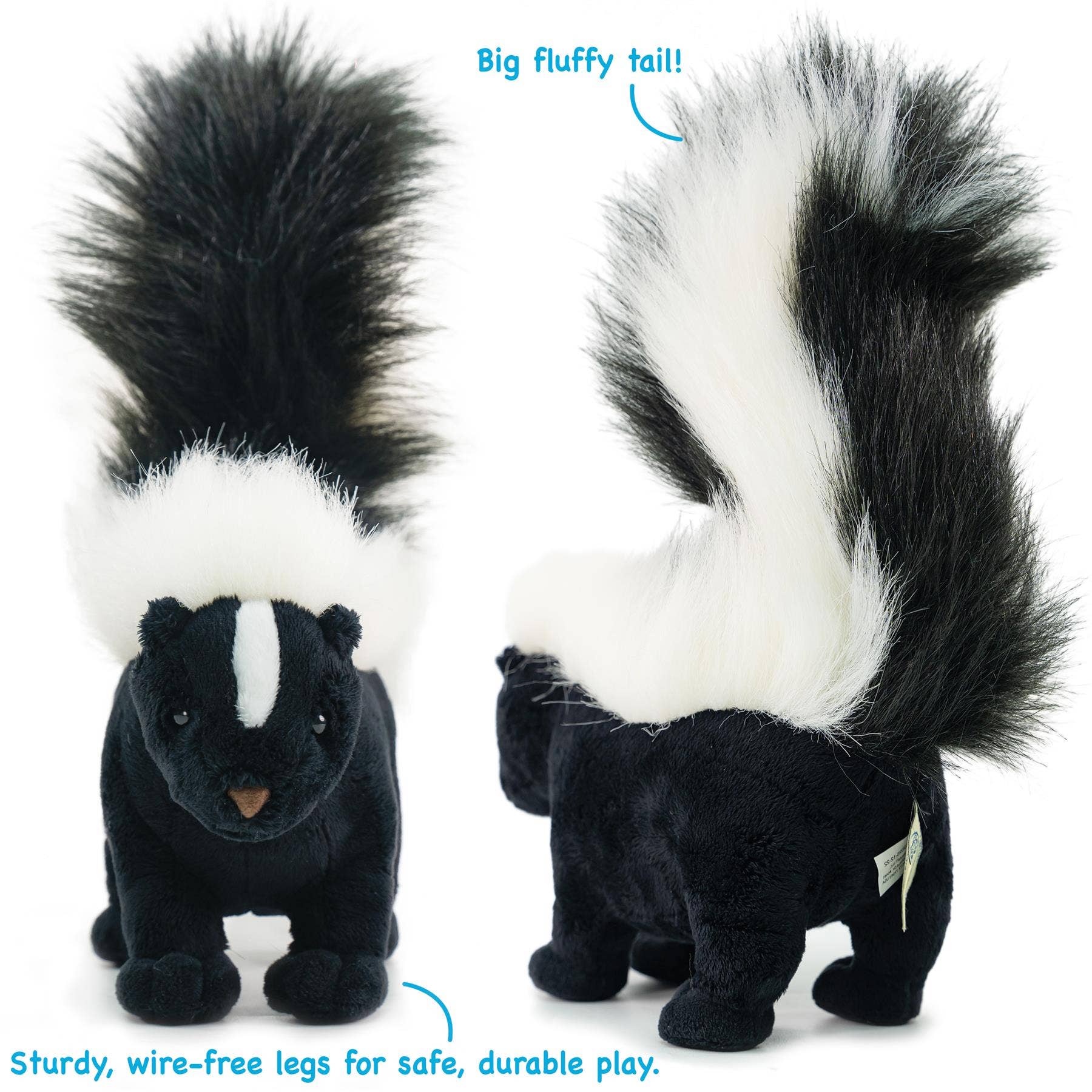 VIAHART Toy Co. - TigerHart Seymour the Skunk - 11 Inch Stuffed Animal Plush