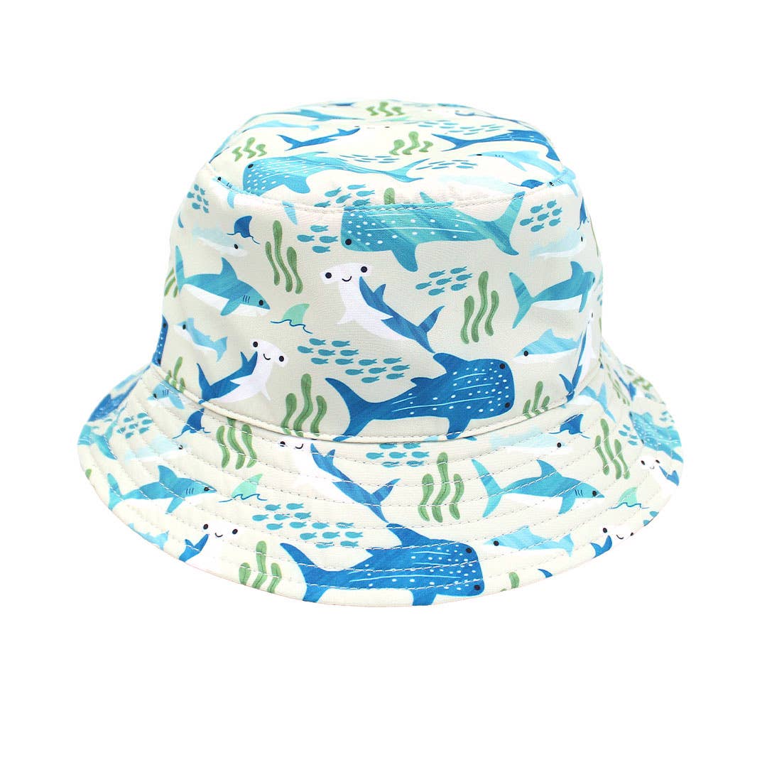 Shark Friends Ocean Blue Reversible Kids Bucket Hat: Blue/Multi