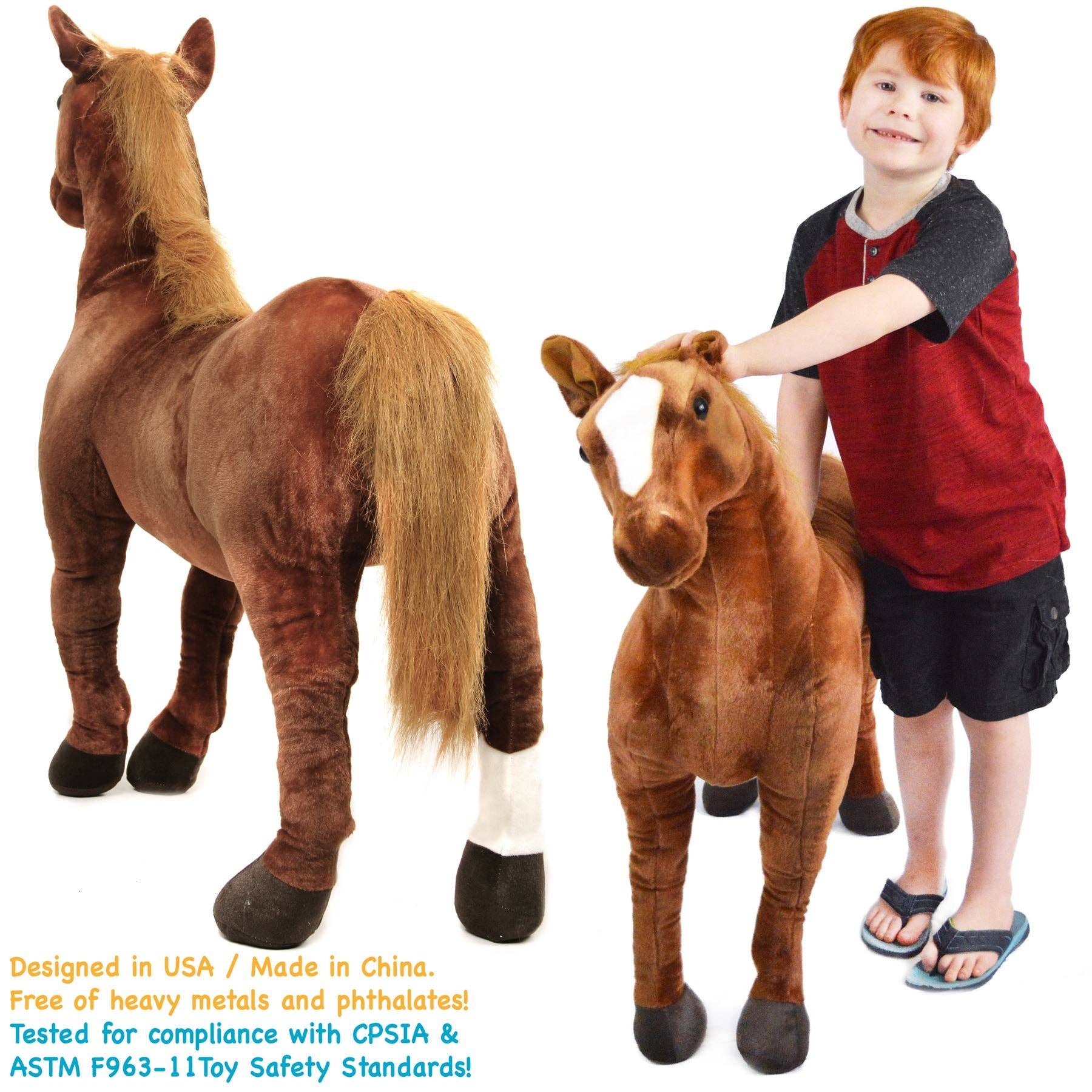 VIAHART Toy Co. - Thorsten The Thoroughbred Horse | 36 Inch Stuffed Animal Plush | By TigerHart Toys