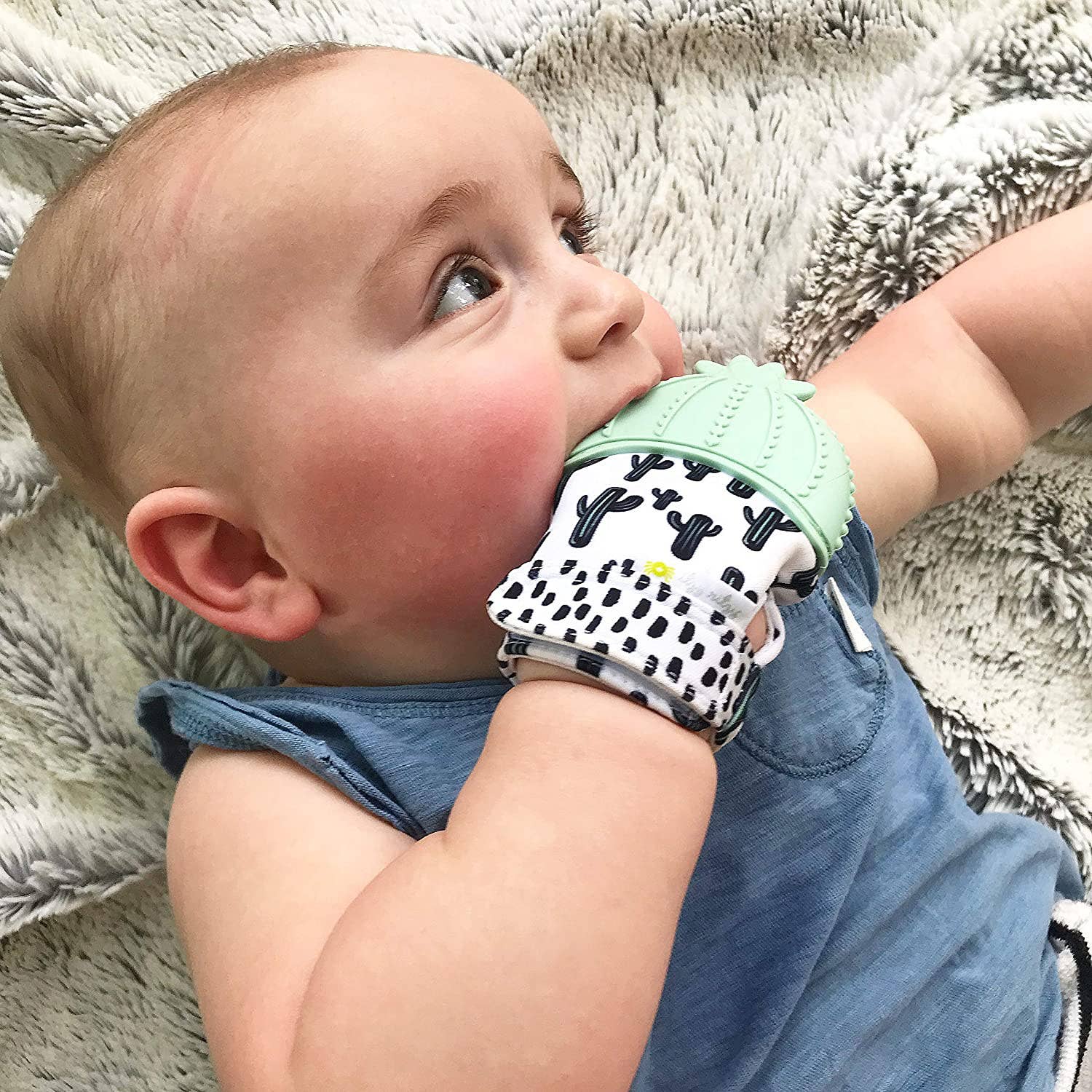 Itzy Mitt™ Silicone Teething Mitts: Cactus