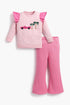 Monica + Andy - Kids Sweatshirt + Ribbed Legging Set_Palm Springs on Pink: Girl / Palm Springs on Pink / 0-3m