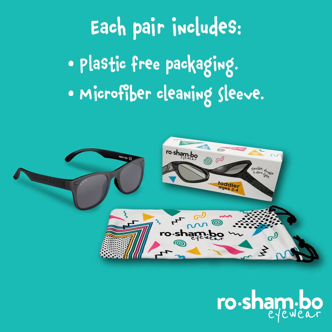 Roshambo Eyewear - Bright Green Sunglasses: Toddler (Ages 2-4) / Chrome Polarized Lens
