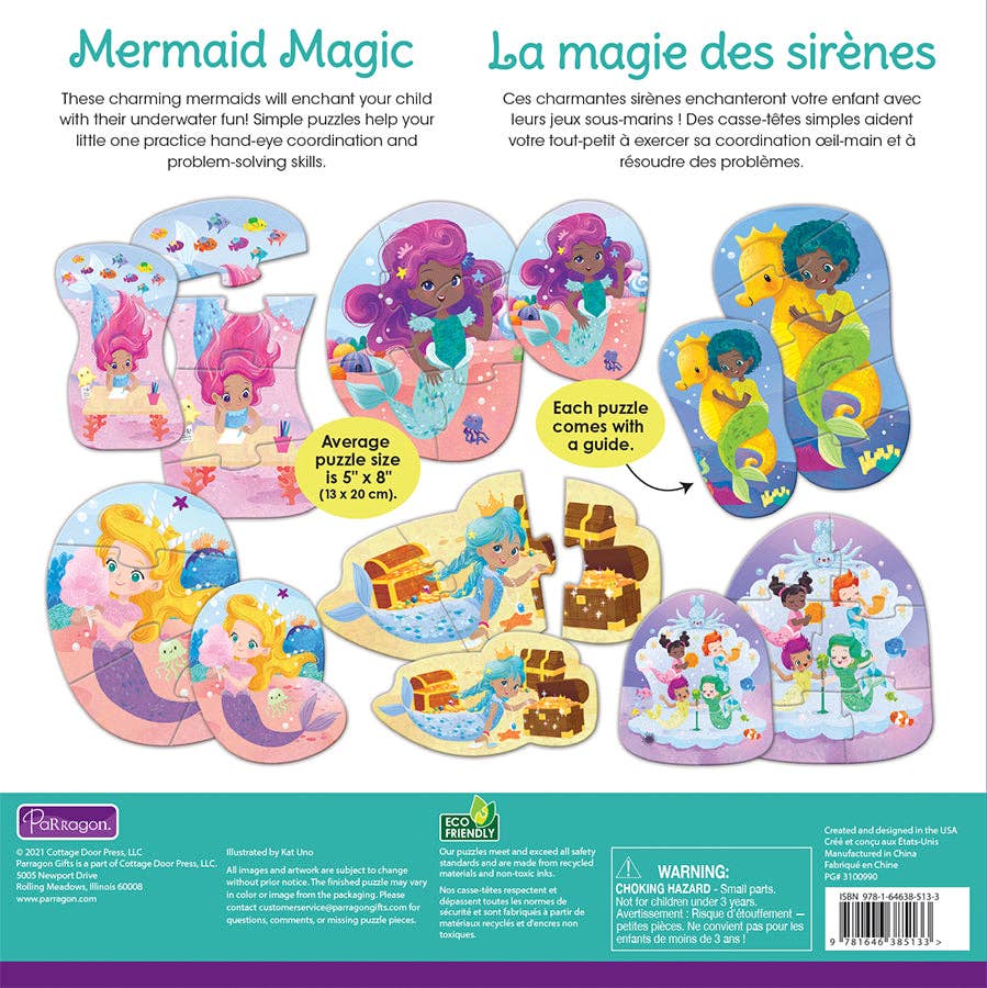 Cottage Door Press - Mermaid Magic Set of 6 Shaped Kids Puzzles