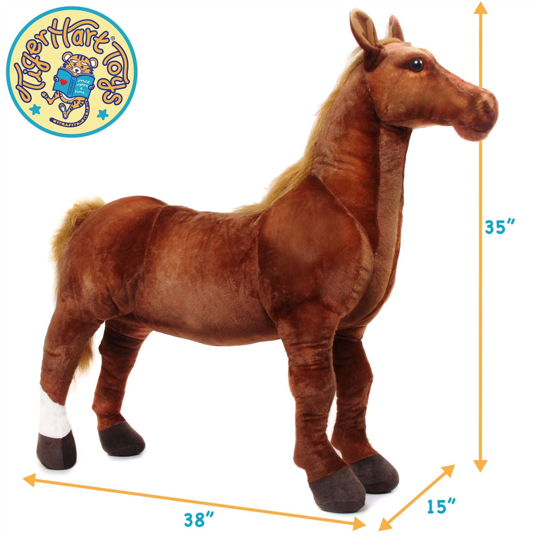 VIAHART Toy Co. - Thorsten The Thoroughbred Horse | 36 Inch Stuffed Animal Plush | By TigerHart Toys