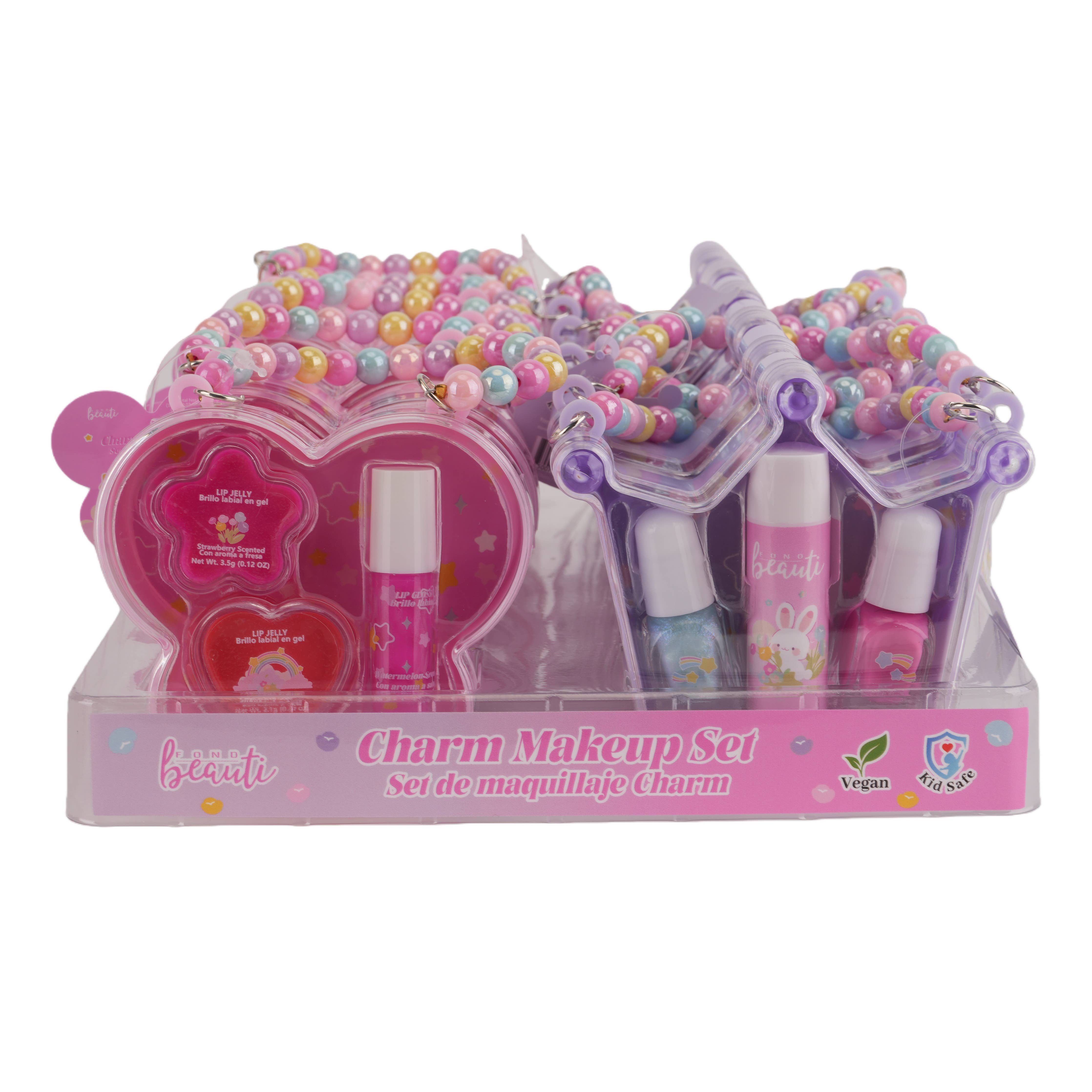Charm Makeup Set – Lip Balm & Nail Polish with Beaded Handle