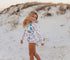 Kids Teal Surf Life Zip Rash Guard One Piece Swimsuit