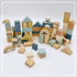 Wooden Building Blocks - 70pc Natural Wood Block Set Ages 2+