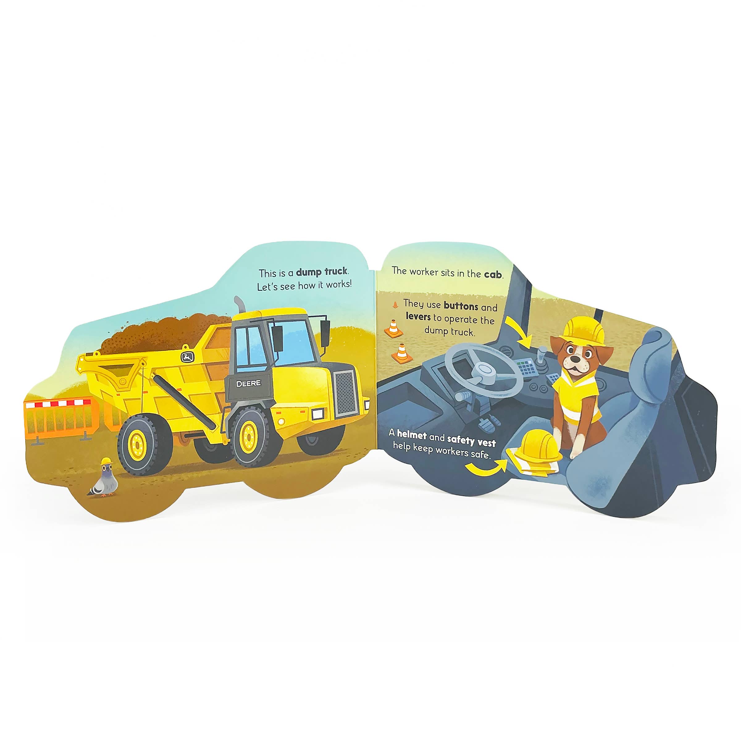 Cottage Door Press - John Deere Kids How Dump Trucks Work Shaped Board Book
