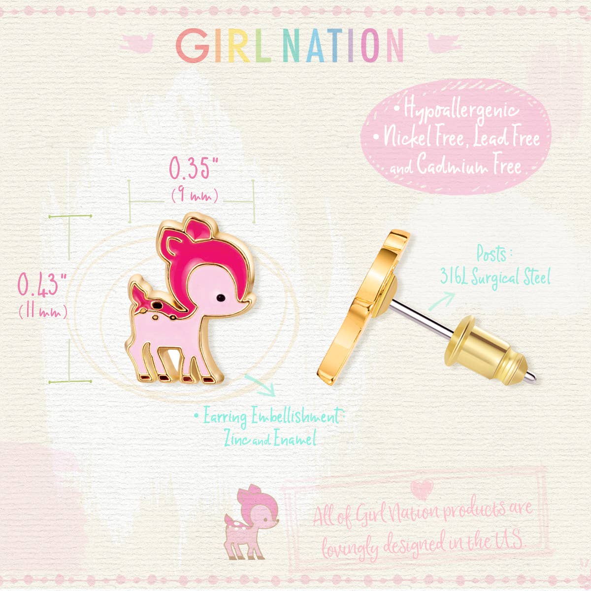 Darling Deer Cutie Stud Earrings