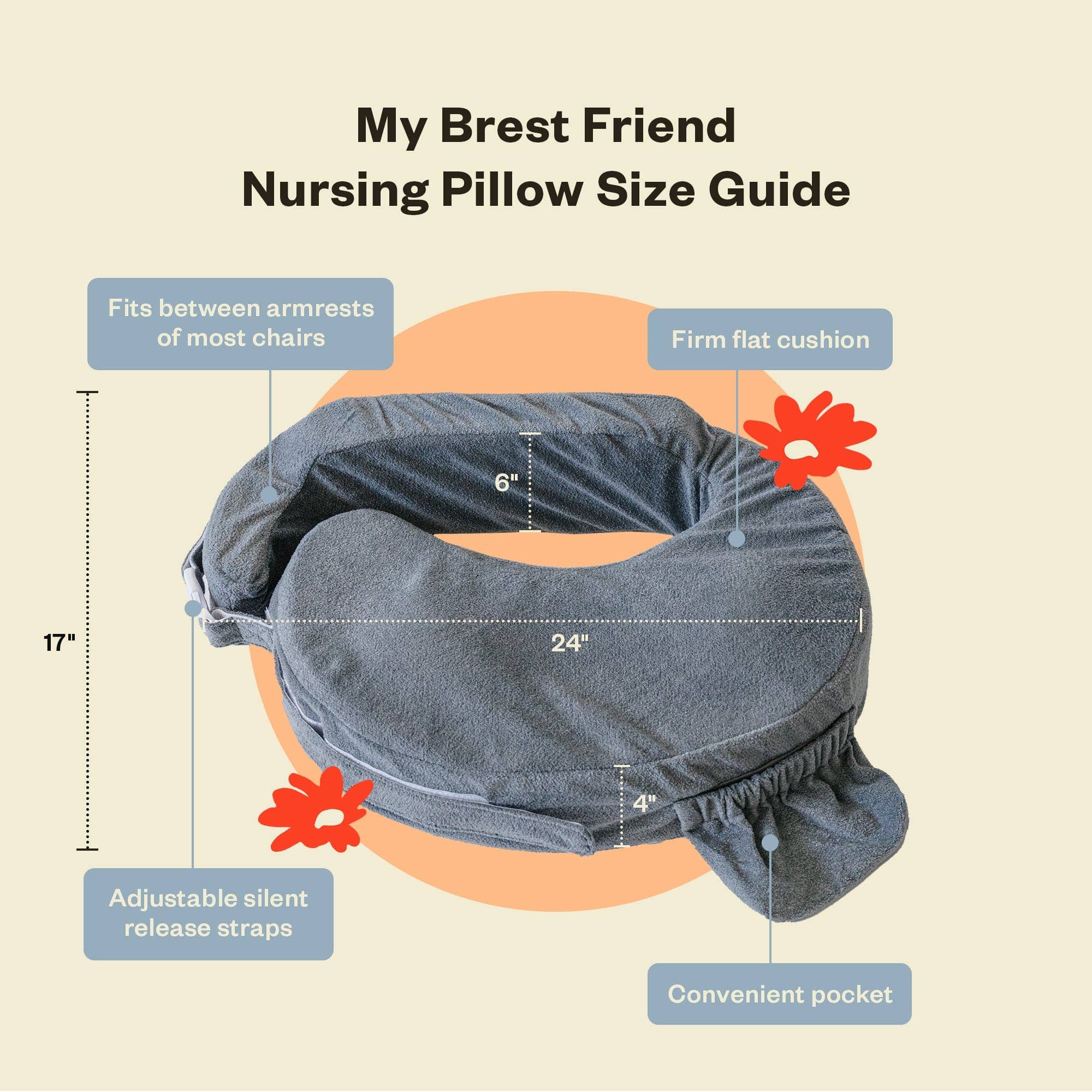My Brest Friend - Deluxe Nursing Pillow: Soft Sand Deluxe