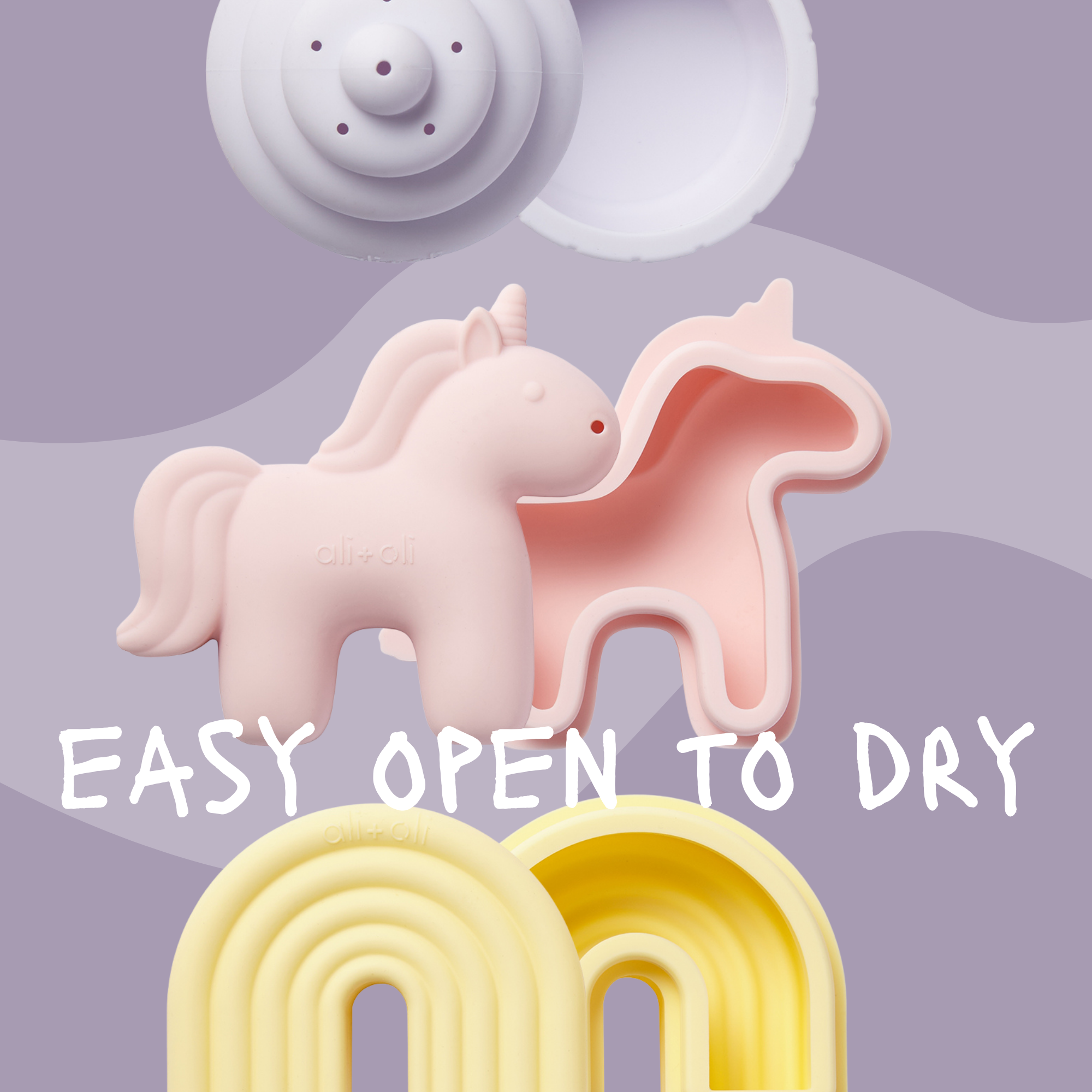 Ali+Oli - Ali+Oli Squirt Water Bath Toy Set (Unicorn Theme) Mold Free