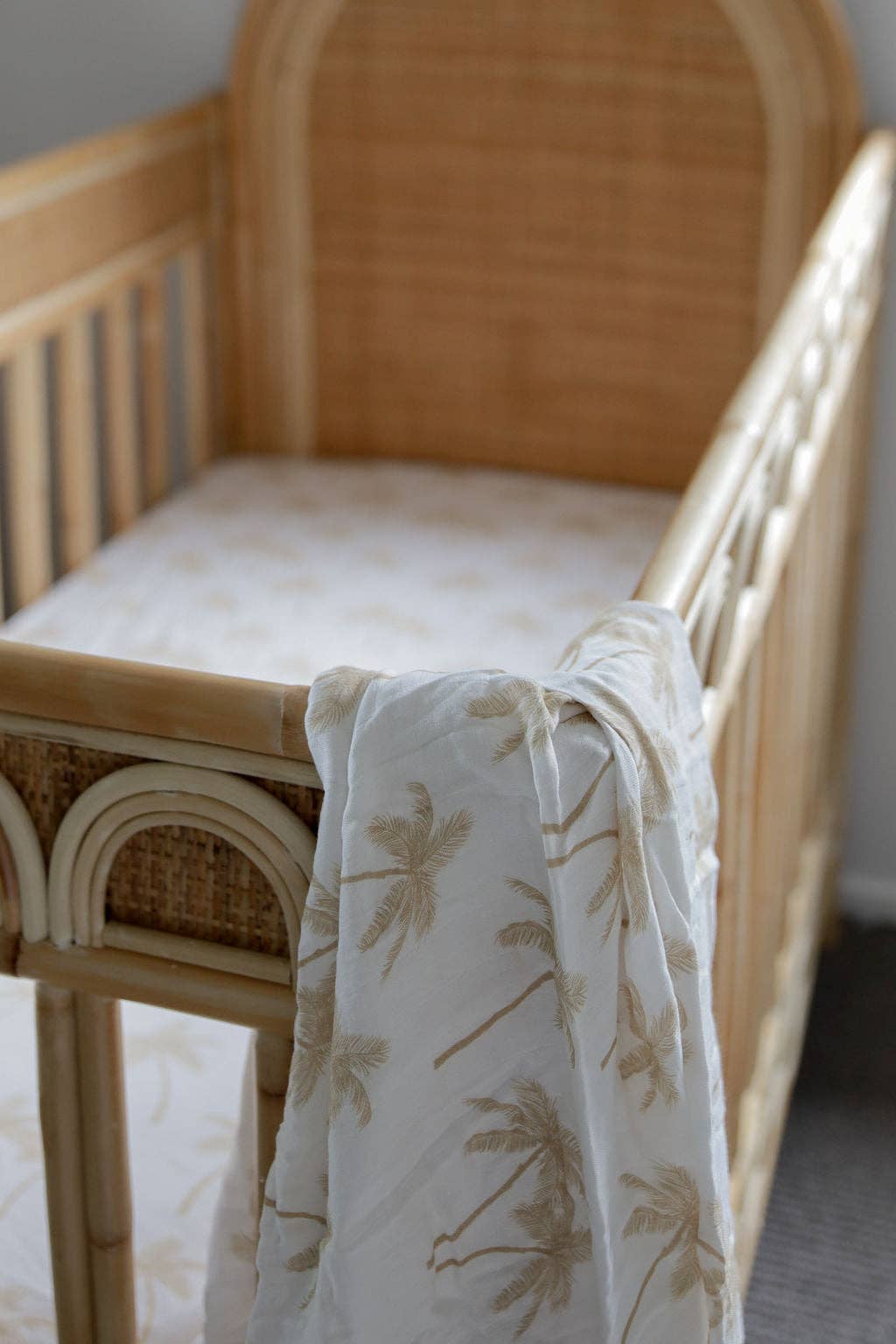 Cotton & Bamboo Swaddle - Tan Palm Tree