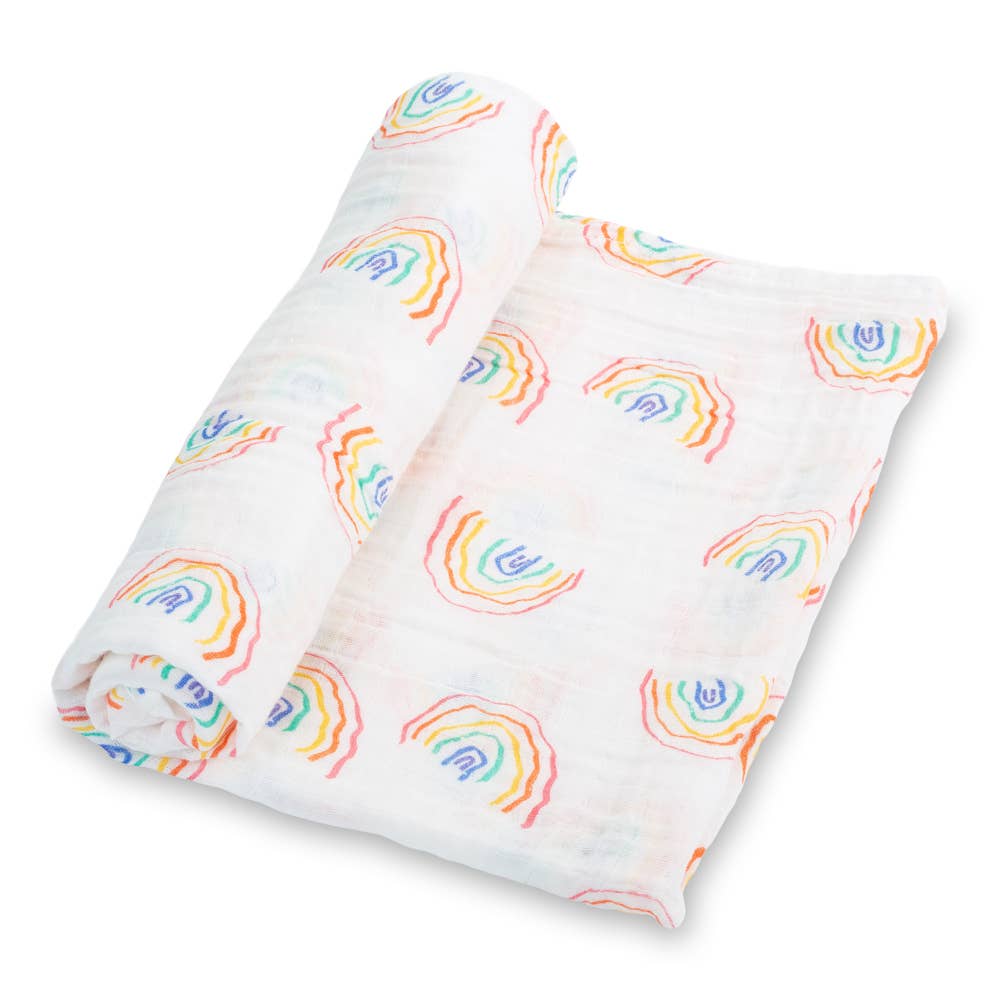 LollyBanks - Somewhere Over The Rainbow Baby Swaddle Blanket