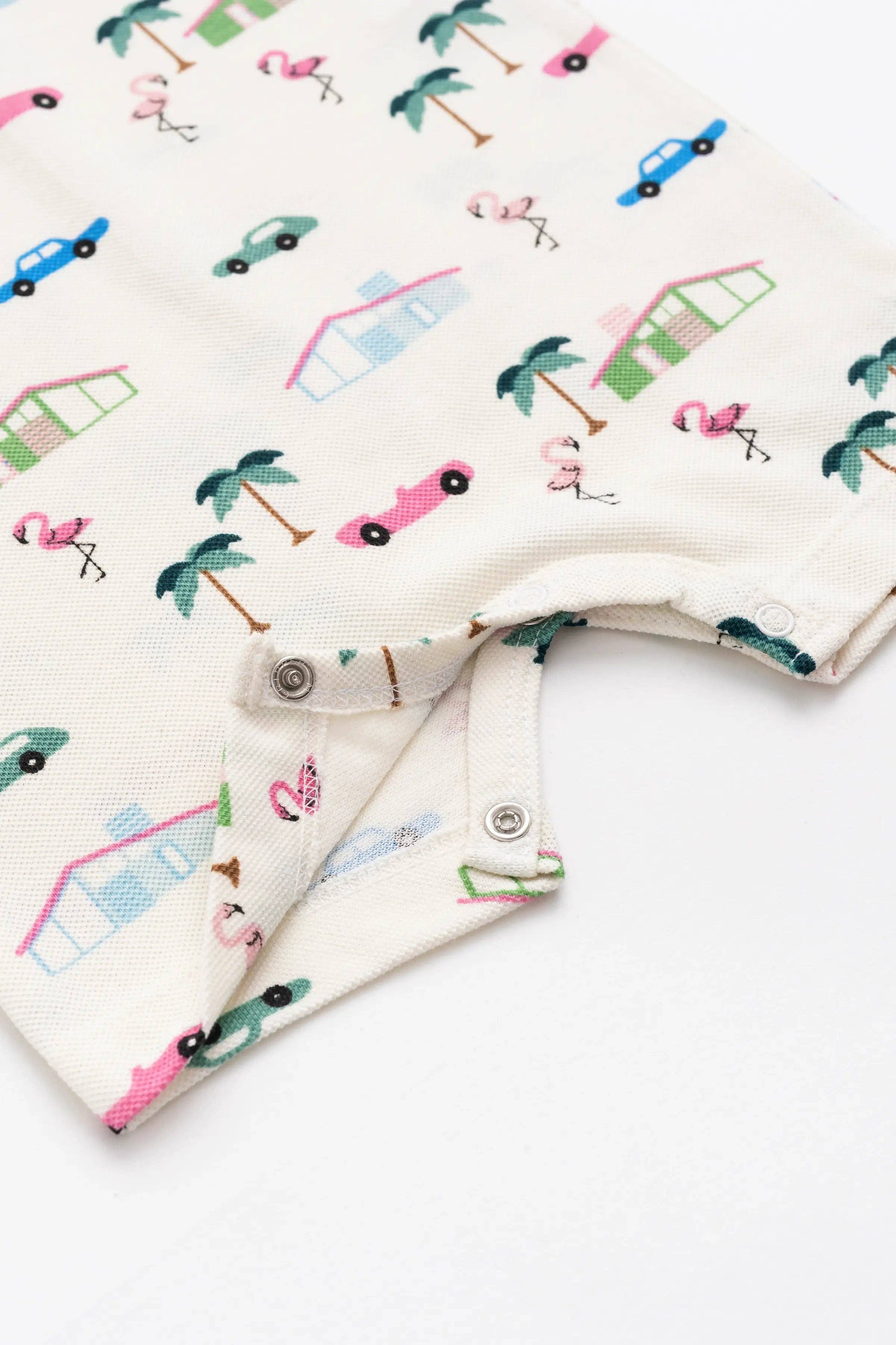 Baby Shorty Polo Romper_Retro Palm Springs: Boy / Retro Palm Springs