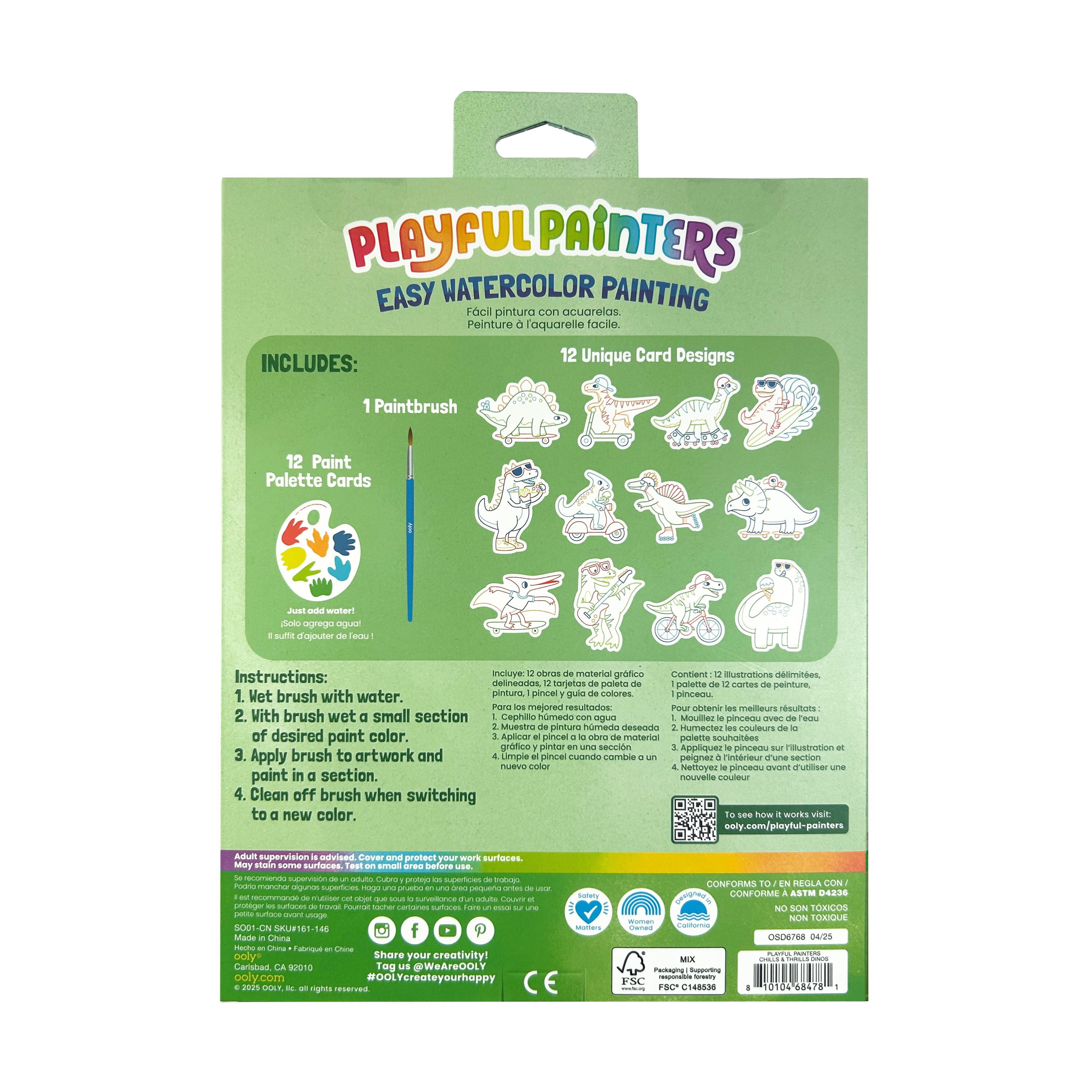 OOLY - Playful Painters: Easy Watercolor Painting Kit - Chills & Th