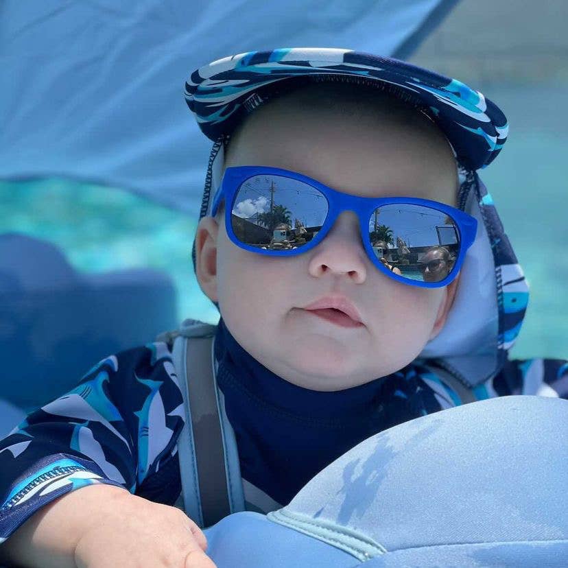 Roshambo Eyewear - Royal Blue Sunglasses: Toddler (Ages 2-4) / Chrome Polarized Lens