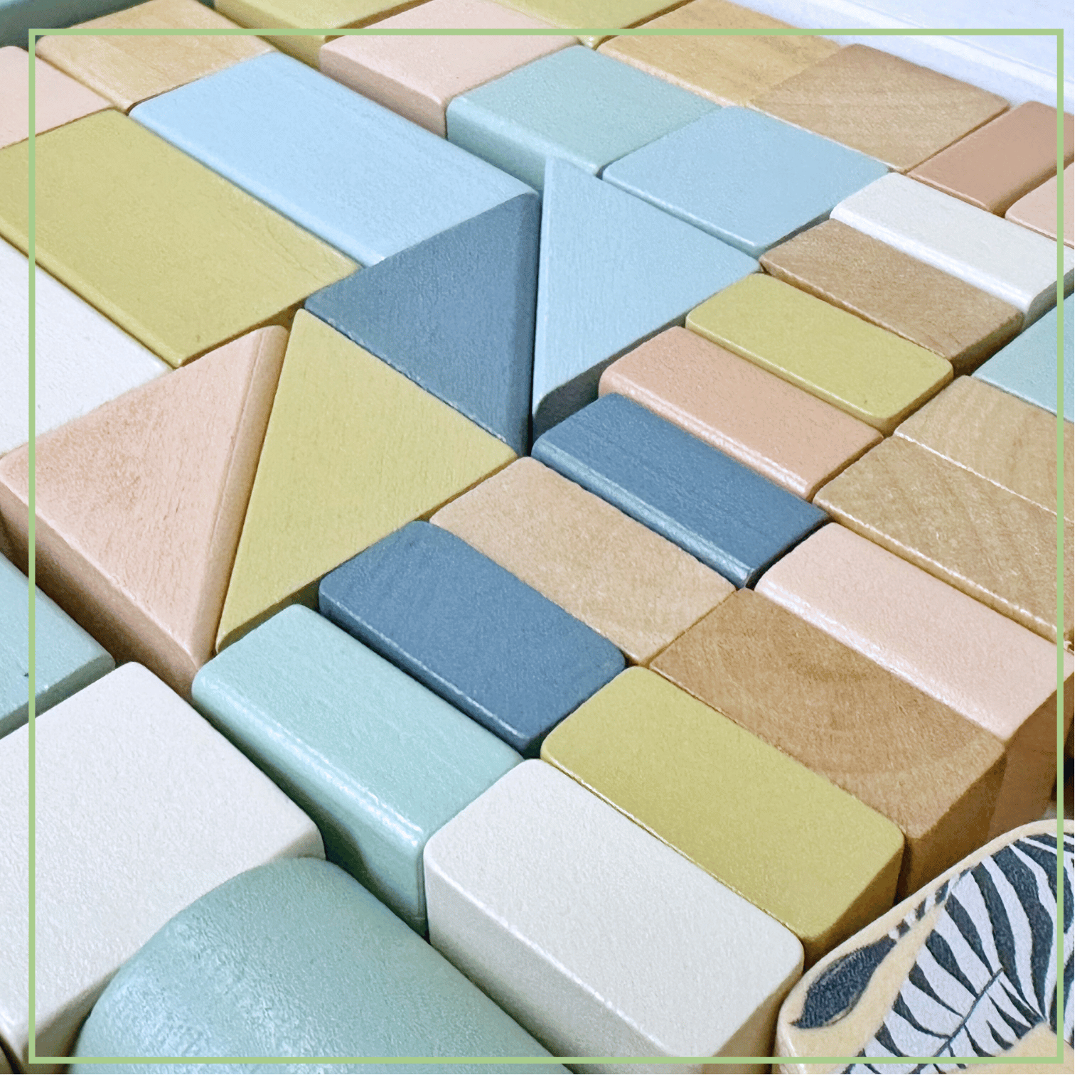 Wooden Building Blocks - 70pc Natural Wood Block Set Ages 2+