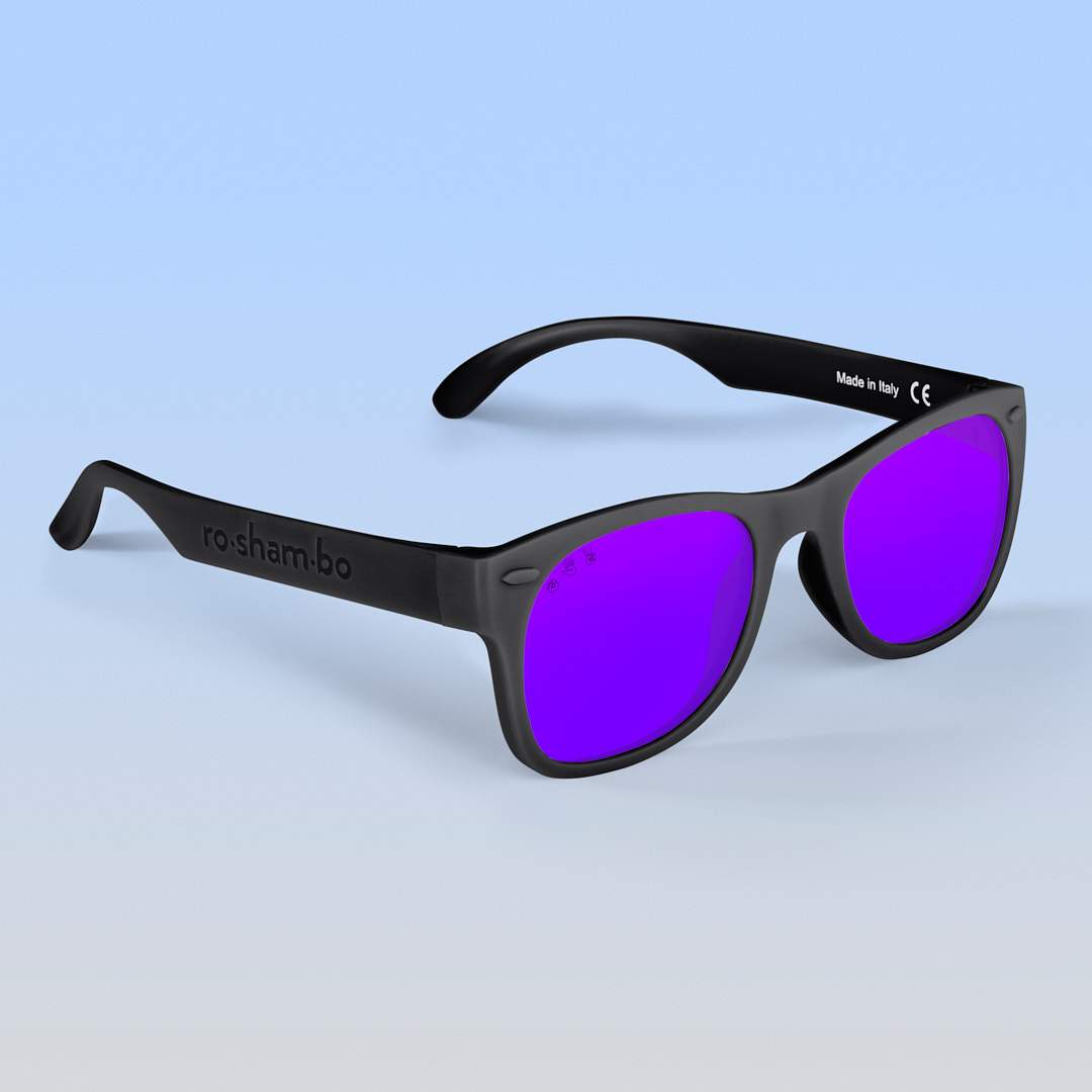 Roshambo Eyewear - Black Sunglasses for Baby, Kids, Teens & Adults: Toddler (Ages 2-4) / Chrome Polarized Lens