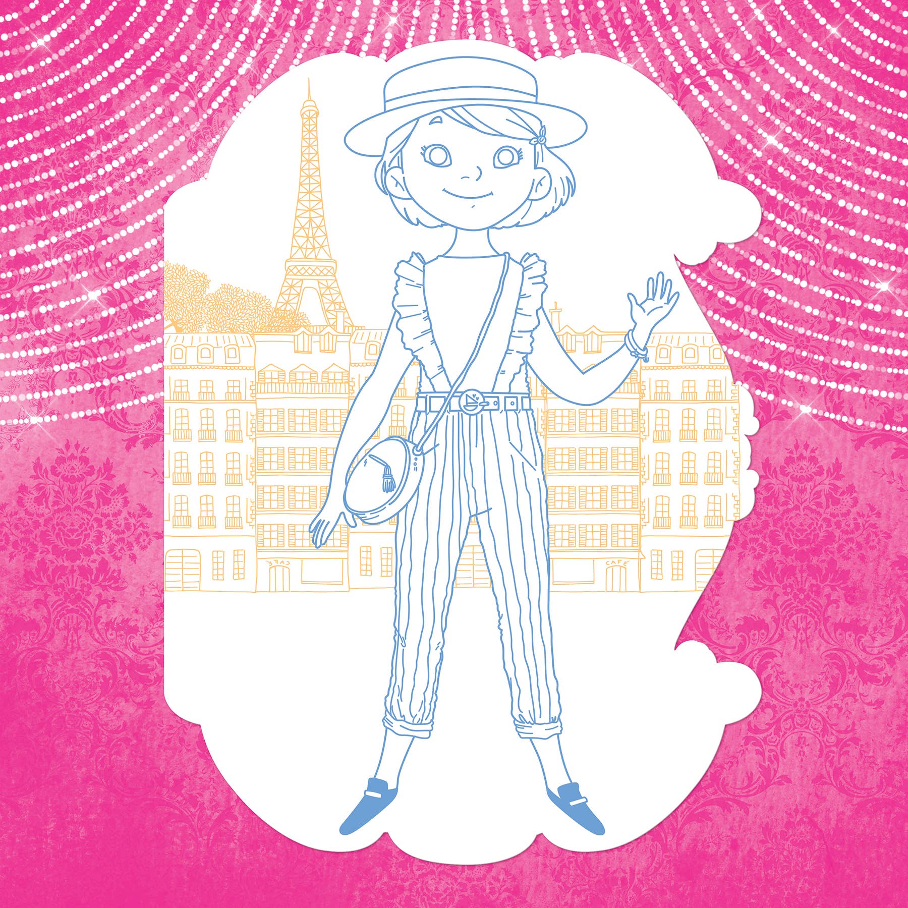 Little Fashionista Goes to FRANCE Coloring Book & Stickers